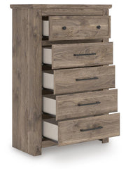 Rusticott Queen Poster Bed with Dresser and Chest in Brown - PKG023704