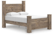 Rusticott Queen Poster Bed with Dresser and Chest in Brown - PKG023704