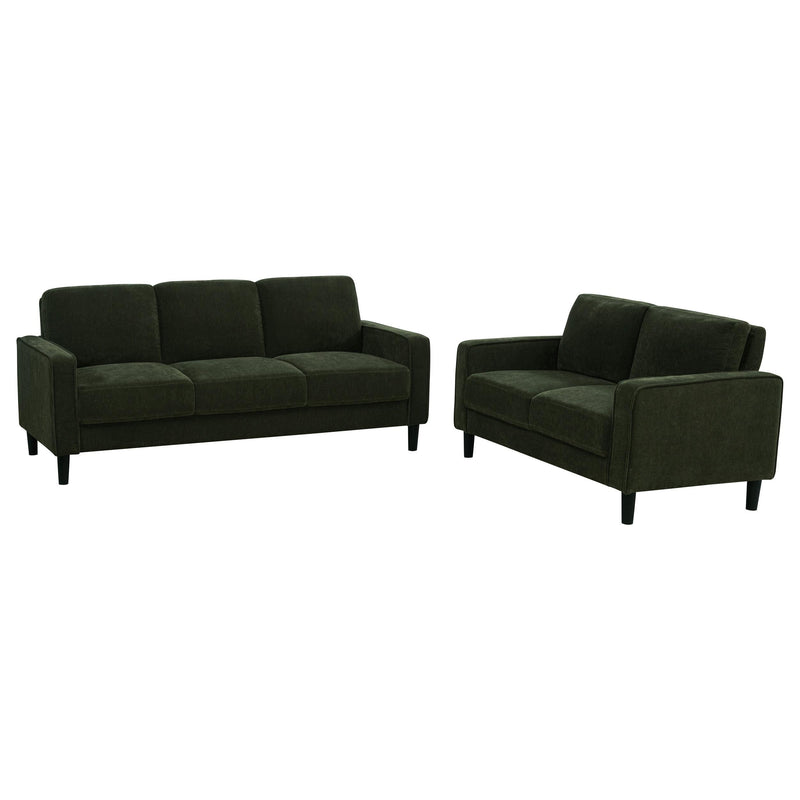 Ruth 2-piece Fabric Upholstered Track Arm Sofa Matcha Green - 511214-S2