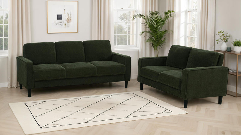 Ruth 2-piece Fabric Upholstered Track Arm Sofa Matcha Green - 511214-S2