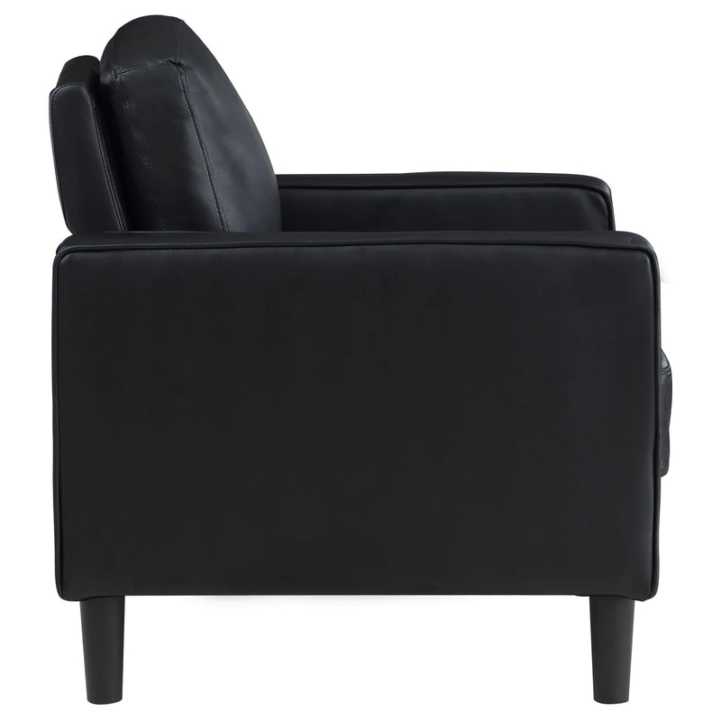 Ruth 3-piece Upholstered Track Arm Sofa Set Black - 508361-S3