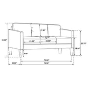 Ruth 3-piece Upholstered Track Arm Sofa Set Black - 508361-S3