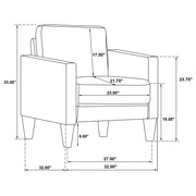 Ruth 3-piece Upholstered Track Arm Sofa Set Black - 508361-S3