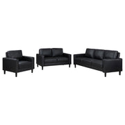 Ruth 3-piece Upholstered Track Arm Sofa Set Black - 508361-S3