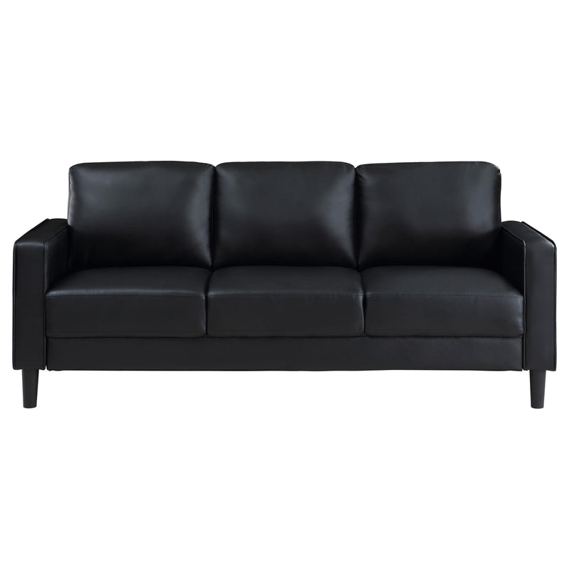 Ruth 3-piece Upholstered Track Arm Sofa Set Black - 508361-S3