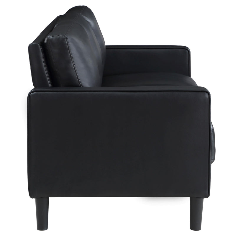 Ruth 3-piece Upholstered Track Arm Sofa Set Black - 508361-S3