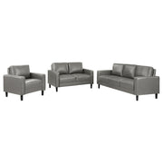 Ruth 3-piece Upholstered Track Arm Sofa Set Grey - 508365-S3