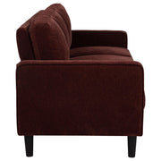 Ruth 77-inch Fabric Upholstered Track Arm Sofa Rust Red - 511211