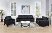 Ruth Black Upholstered Track Arm Living Room Set