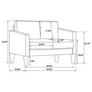 Ruth Black Upholstered Track Arm Living Room Set