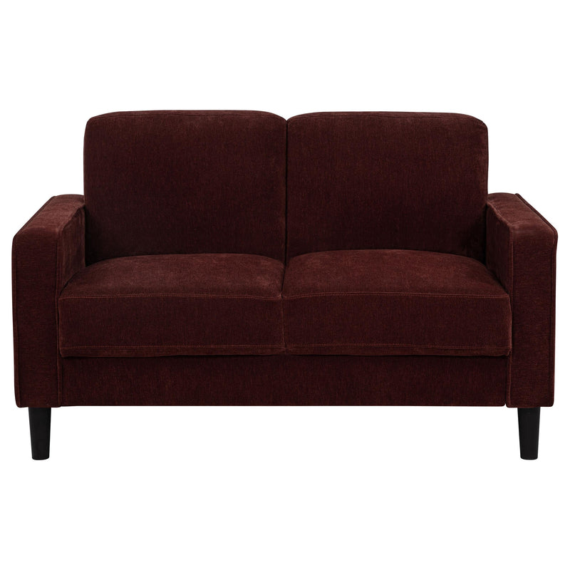 Ruth Fabric Upholstered Track Arm Loveseat Rust Red - 511212