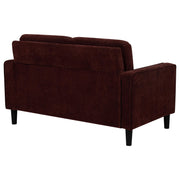 Ruth Fabric Upholstered Track Arm Loveseat Rust Red - 511212