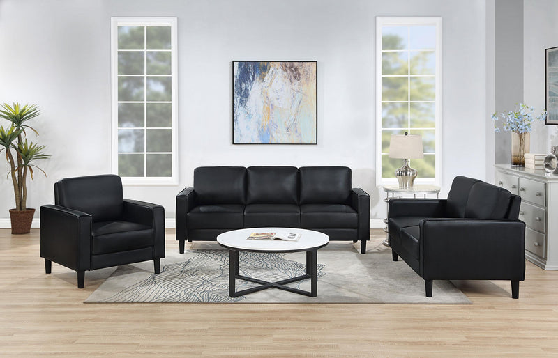 Ruth Upholstered Track Arm Loveseat Black - 508362