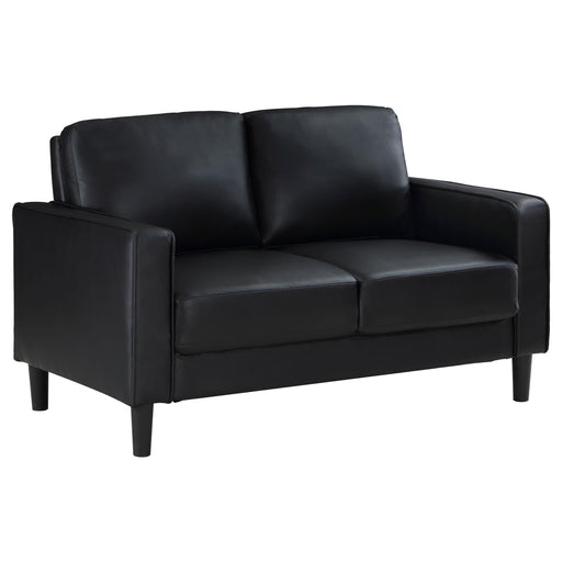 Ruth Upholstered Track Arm Loveseat Black - 508362
