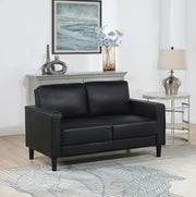 Ruth Upholstered Track Arm Loveseat Black - 508362