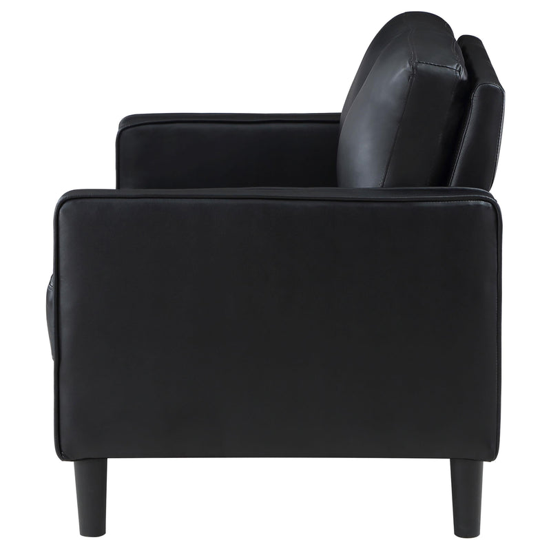 Ruth Upholstered Track Arm Loveseat Black - 508362