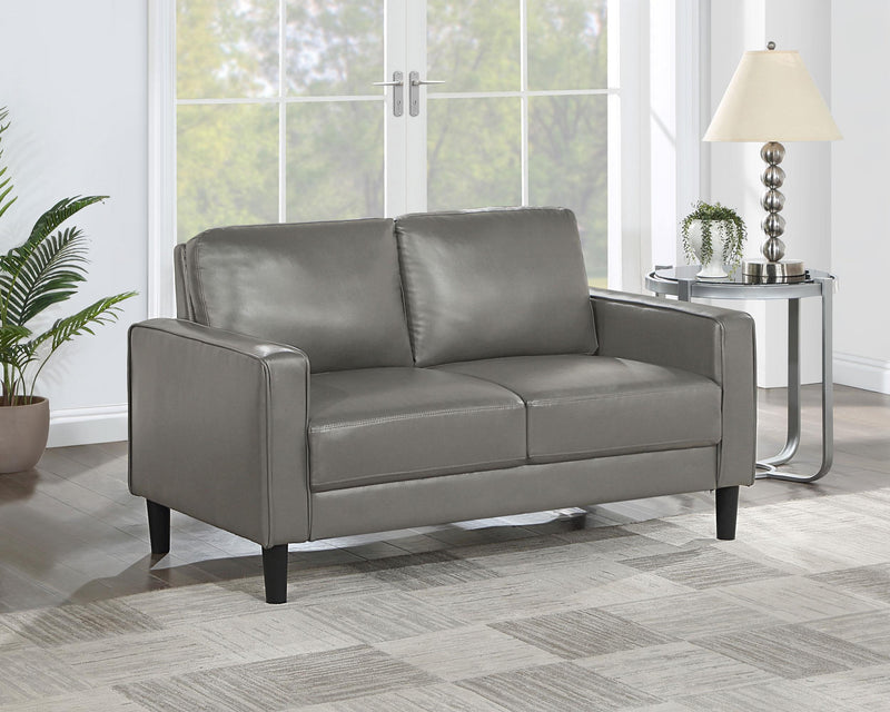 Ruth Upholstered Track Arm Loveseat Grey - 508366