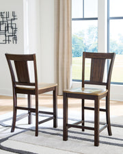 Rylandeen Light Brown/Dark Brown Counter Height Barstool (Set of 2) - PCD651-124X2