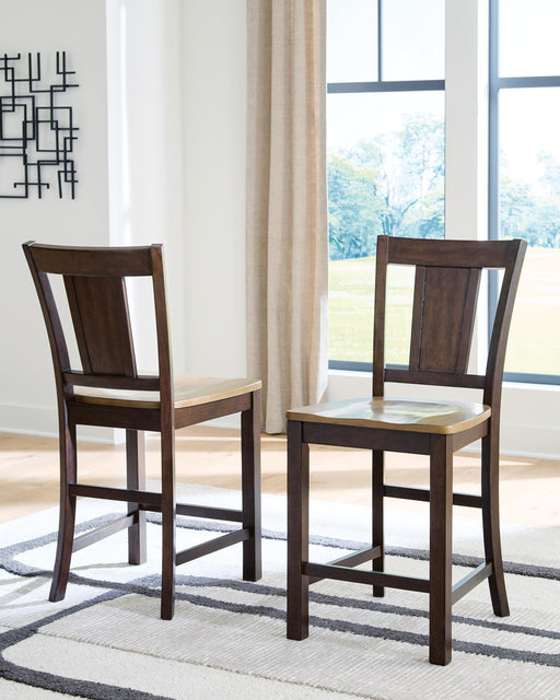 Rylandeen Light Brown/Dark Brown Counter Height Barstool (Set of 2) - PCD651-124X2