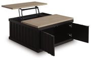 Rylandyn Black/Light Brown Lift-Top Coffee Table - T721-00