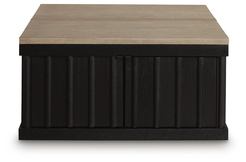 Rylandyn Black/Light Brown Lift-Top Coffee Table - T721-00