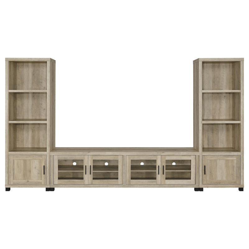 Sachin 3-piece 79-inch TV Entertainment Center Antique Pine - 736283-SET