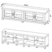 Sachin 3-piece 79-inch TV Entertainment Center Dark Pine - 736293-SET