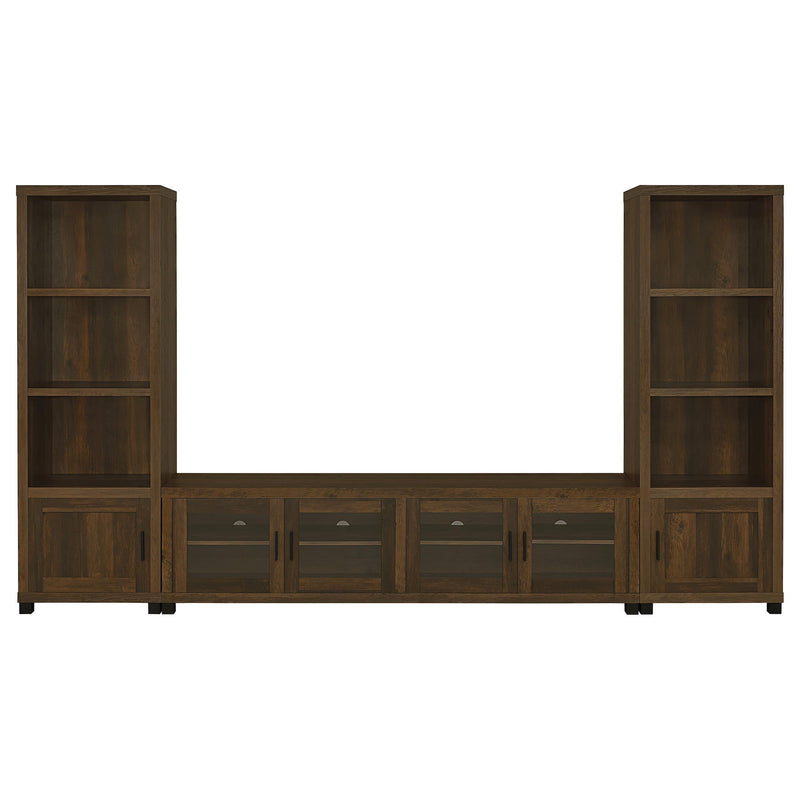 Sachin 3-piece 79-inch TV Entertainment Center Dark Pine - 736293-SET