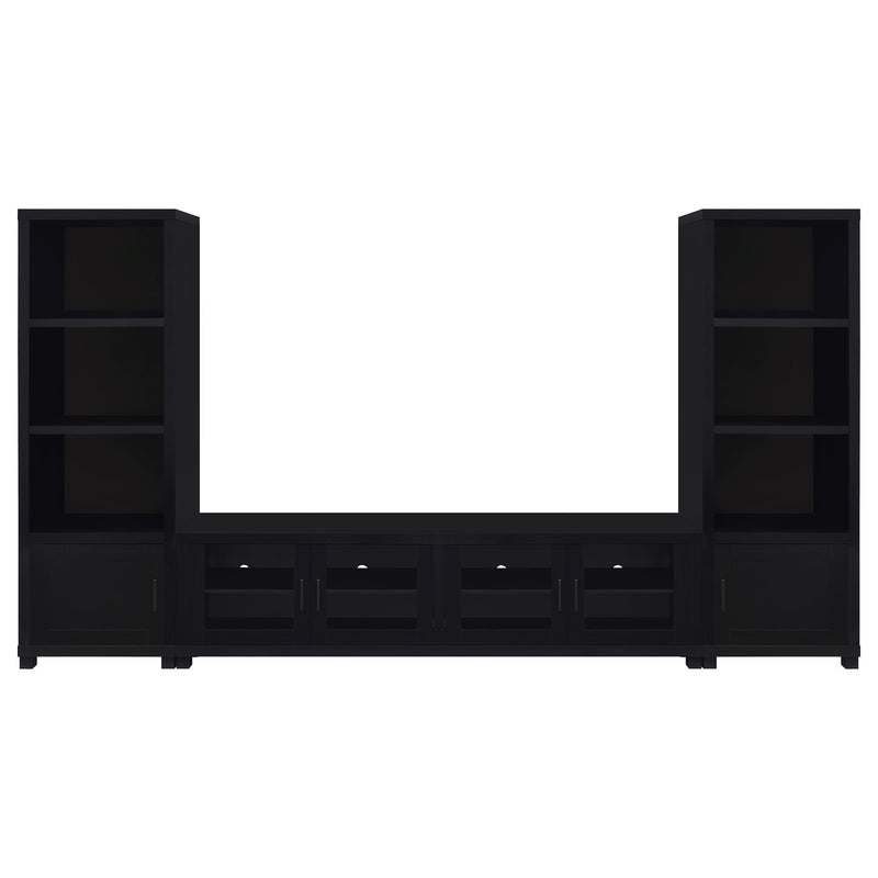 Sachin 3-piece Entertainment Center 79-inch TV Stand Black - 736303-SET
