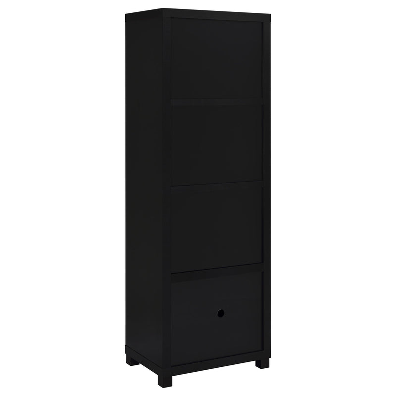 Sachin 3-shelf Engineered Wood Media Tower Black - 707756