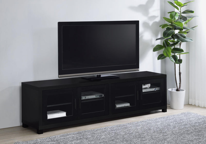 Sachin 4-door Engineered Wood 79-inch TV Stand Black - 736303
