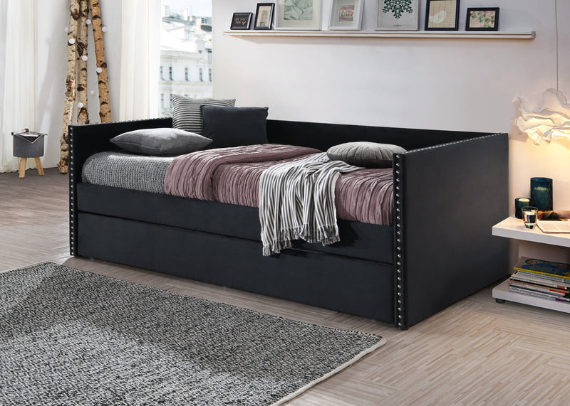 Sadie Black Velvet Twin Daybed - DMV FurnitureDaybed