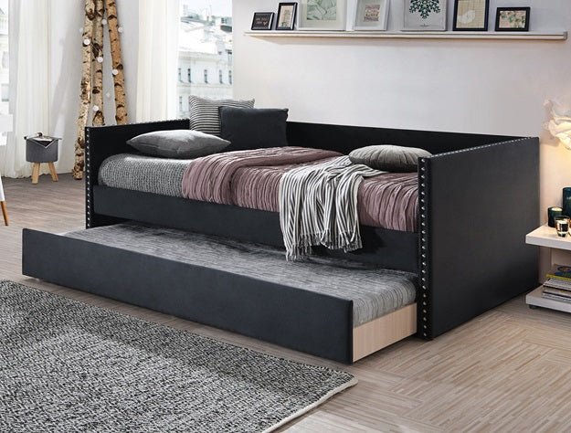 Sadie Daybed Back Black Velvet - DMV Furniture