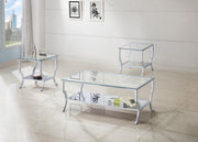 Saide 3-piece Glass Top Coffee and End Table Set Chrome - 720338-S3