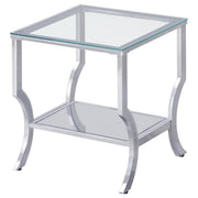 Saide 3-piece Glass Top Coffee and End Table Set Chrome - 720338-S3
