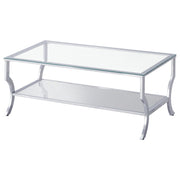 Saide 3-piece Glass Top Coffee and End Table Set Chrome - 720338-S3