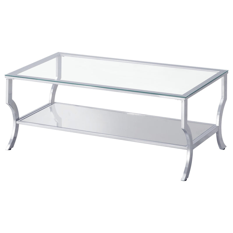 Saide 3-piece Glass Top Coffee and End Table Set Chrome - 720338-S3