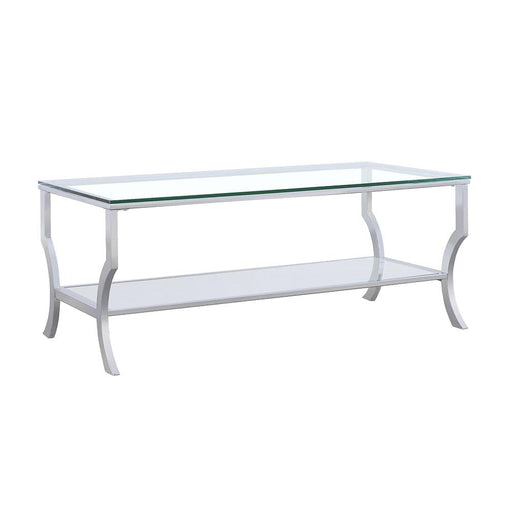 Saide Rectangular Glass Top Coffee Table Chrome - 720338