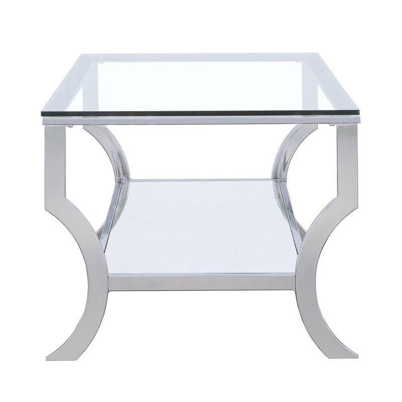 Saide Rectangular Glass Top Coffee Table Chrome - 720338