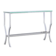 Saide Rectangular Glass Top Entryway Console Table Chrome - 720339