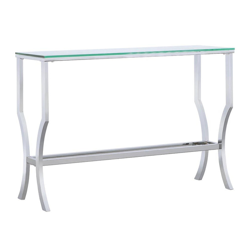 Saide Rectangular Glass Top Entryway Console Table Chrome - 720339
