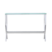 Saide Rectangular Glass Top Entryway Console Table Chrome - 720339