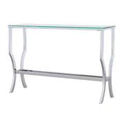 Saide Rectangular Glass Top Entryway Console Table Chrome - 720339