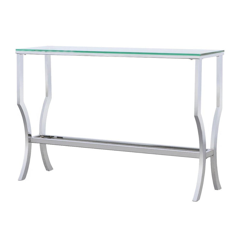 Saide Rectangular Glass Top Entryway Console Table Chrome - 720339