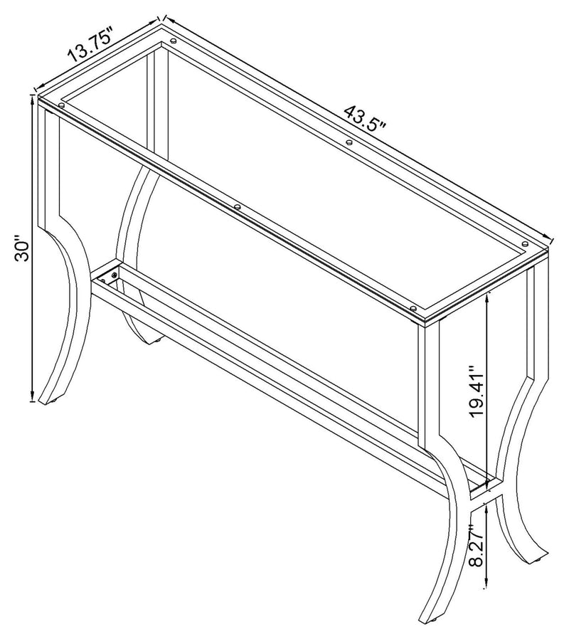 Saide Rectangular Glass Top Entryway Console Table Chrome - 720339
