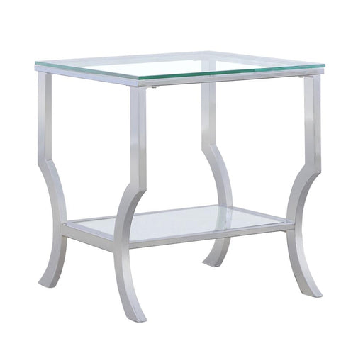 Saide Square Glass Top Side End Table Chrome - 720337
