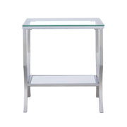 Saide Square Glass Top Side End Table Chrome - 720337