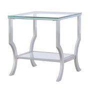 Saide Square Glass Top Side End Table Chrome - 720337