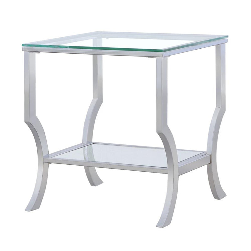 Saide Square Glass Top Side End Table Chrome - 720337