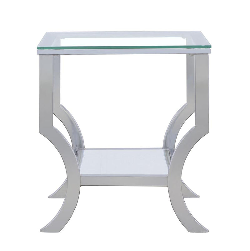 Saide Square Glass Top Side End Table Chrome - 720337